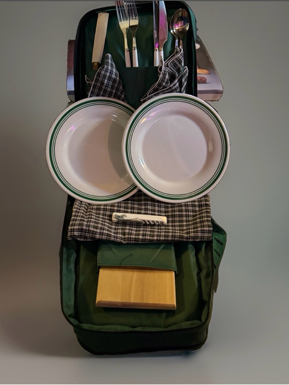Vintage 90s Picnic Time Picnic Pak Hunter Green Canvas Insulated Cooler Bag NIB